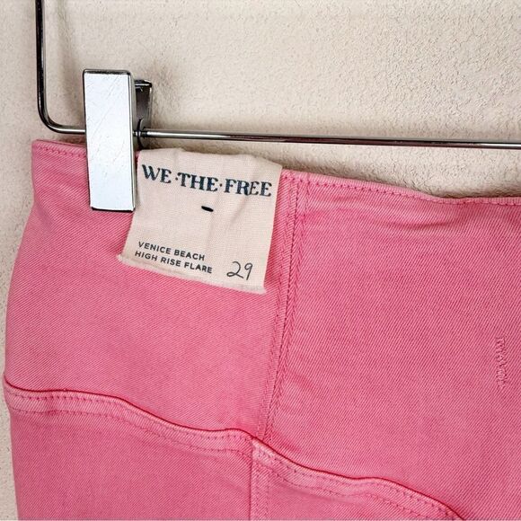 We the Free Pink Venice Beach High Rise Flared Jeans Size 29 - Picture 7 of 9